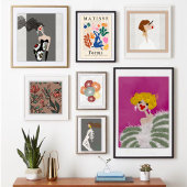 Feestend meisje dat roze glamour modekunst danst poster