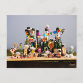 Feestende fubby's de van een feestje houden, gefel briefkaart (Voorkant)