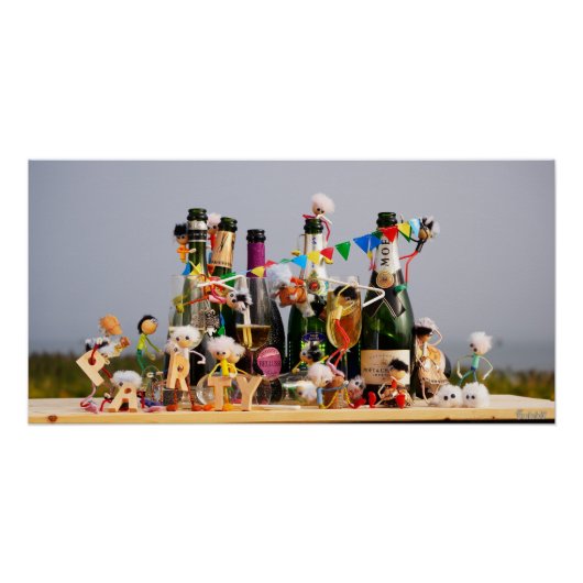 Feestende fubby's de van een feestje houden, gefel perfect poster (Voorkant)