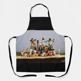 Feestende fubby's de van een feestje houden, gefel schort