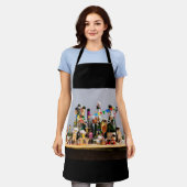 Feestende fubby's de van een feestje houden, gefel schort (Gedragen)