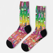 Feestende vrouwen met cocktails patroon sokken (Links)