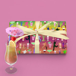 Feestende vrouwen met cocktails patroon tissuepapier