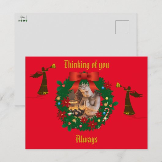 Feestengel Briefkaart (Voorkant / Achterkant)