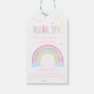 Feestfavor Pastel Regenboog Baby Shower Cadeaulabel