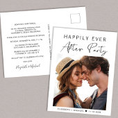 Feestfoto bruiloftsreceptie 'Happily Ever After' Aankondigingskaart