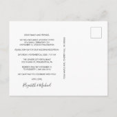 Feestfoto na het huwelijk bruiloftsreceptie aankondigingskaart (Achterkant)