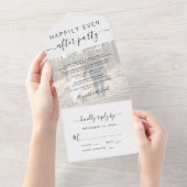 Feestfoto na het huwelijk 'Happily Ever After' All In One Uitnodiging (Afscheurbaar)