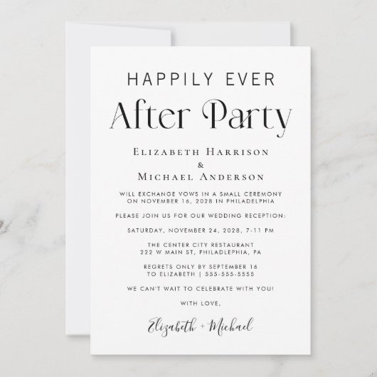 Feestfoto-ontvangst voor 'Happily Ever After Party Aankondiging (Voorkant)