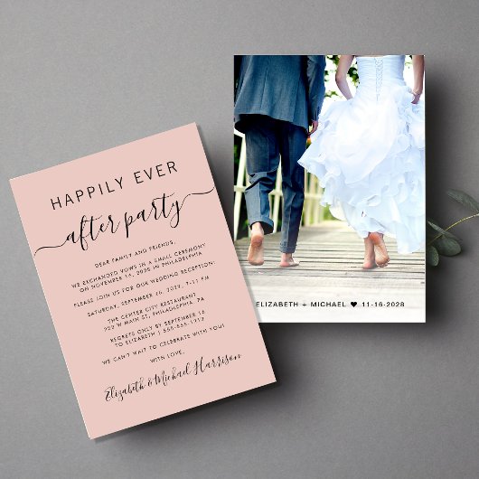 Feestfoto Roze Ontvangst 'Happily Ever After' Aankondiging