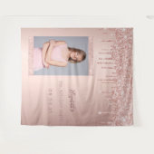 Feestfoto verjaardagsfeest roze gouden glitters gl wandkleed (Voorkant (horizontaal))