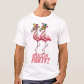 Feestgangers Flamingo Mardi Gras Feest T-shirt (Voorkant)