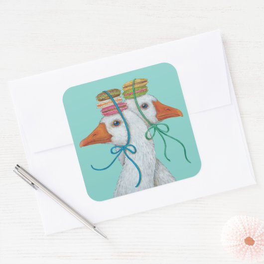 Feestganzen stickers (Envelop)