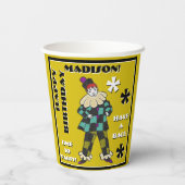 Feestgek in kleur (gepersonaliseerd) papieren bekers (Achterkant)