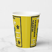 Feestgek in kleur (gepersonaliseerd) papieren bekers (Rechts)