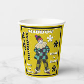 Feestgek in kleur (gepersonaliseerd) papieren bekers (Voorkant)