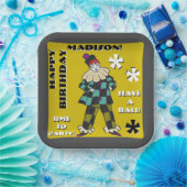 Feestgek in kleur (gepersonaliseerd) papieren bordje (Feest)