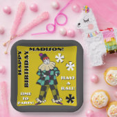 Feestgek in kleur (gepersonaliseerd) papieren bordje (Feest)