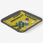 Feestgek in kleur (gepersonaliseerd) papieren bordje (Gebogen)