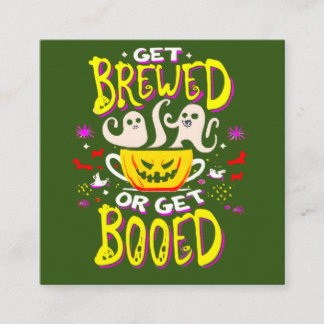 Feestgeschenk voor de Grappige Halloween Koffiever Vierkante Visitekaartje