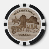 Feestgroep Beste Man Rustieke Cowboy Bruiloftfeest Poker Chips (Voorkant)