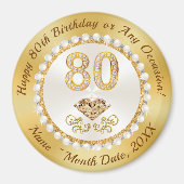 Feestgunsten voor 80e Verjaardag Ideeën, Goedkope  Magneet (Voorkant)