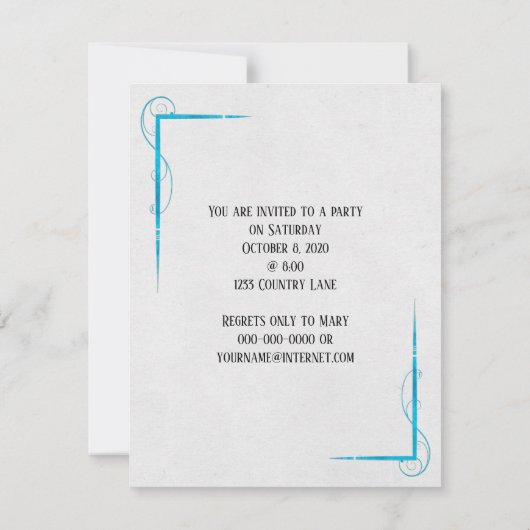 Feestherinnering op zwarte clip kaart (Achterkant)