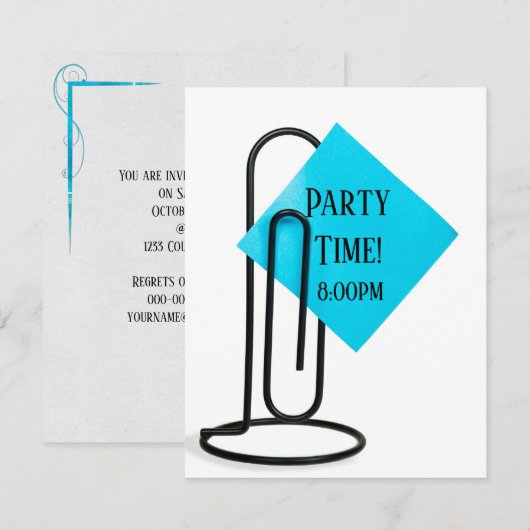 Feestherinnering op zwarte clip kaart (Voorkant / Achterkant)