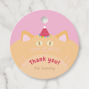 Feesthoeden Kat Favor Tags Bedankjes Labels