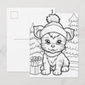 Feesthond kinder kleur briefkaart (Voorkant / Achterkant)