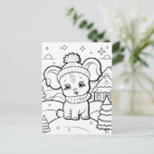 Feesthond kinder kleur briefkaart (Staand voorkant)