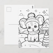 Feesthond kinder kleur briefkaart (Voorkant / Achterkant)