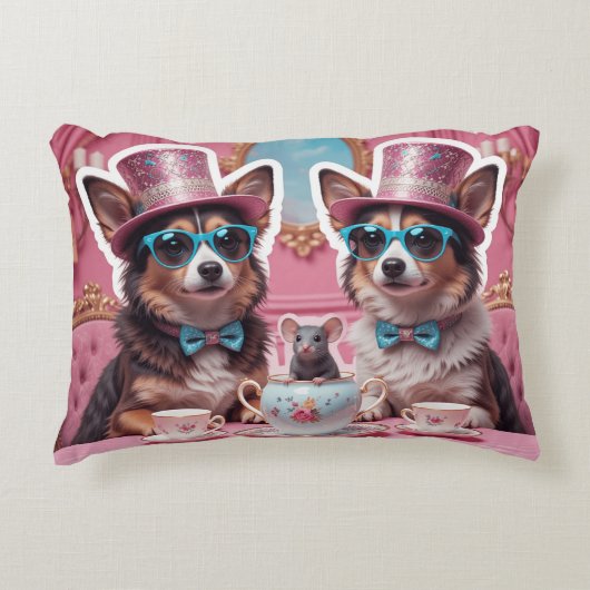 Feesthonden & een muis accent kussen (Voorkant)