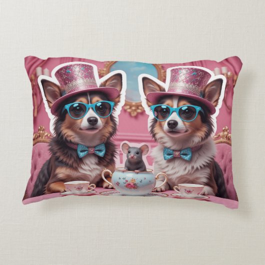 Feesthonden & een muis accent kussen (Achterkant)