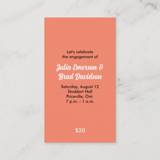 Feesticket Afsprakenkaartje (Achterkant)