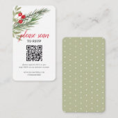 Feestief kerstbericht met QR-code Informatiekaartje (Voorkant / Achterkant)