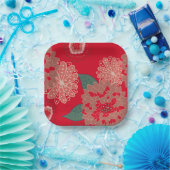 Feestief vakantiepapier borden floraal gebrand roo papieren bordje (Feest)