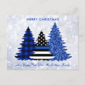 Feestief voor kerstblauw van de politie feestdagenkaart (Voorkant)