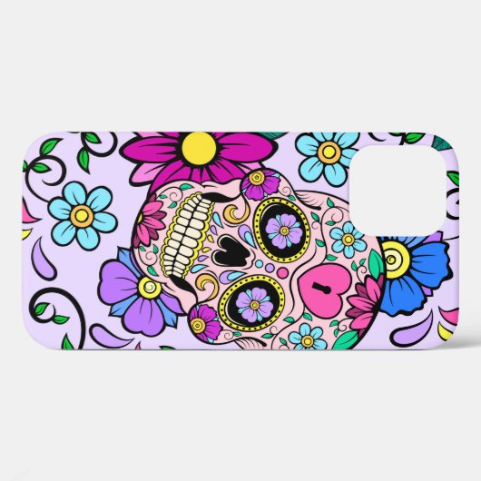 Feestieve achtergrond met suikerschedels, hart en  Case-Mate iPhone case (Achterkant (horizontaal))