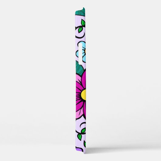 Feestieve achtergrond met suikerschedels, hart en  Case-Mate iPhone case (Achterkant / Rechts)