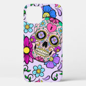 Feestieve achtergrond met suikerschedels, hart en  Case-Mate iPhone case (Achterkant)