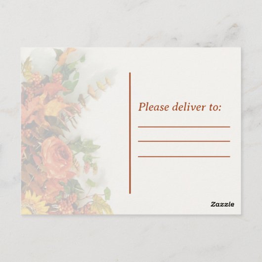 Feestieve Thanksgiving Briefkaart (Achterkant)