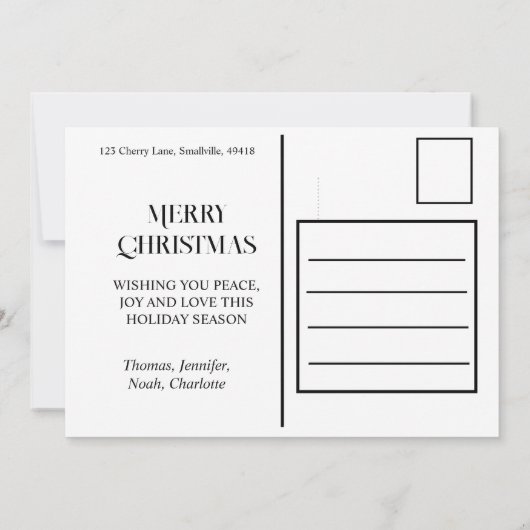 Feestieve vakantiegranen | rode groene borstkreep kaart (Achterkant)