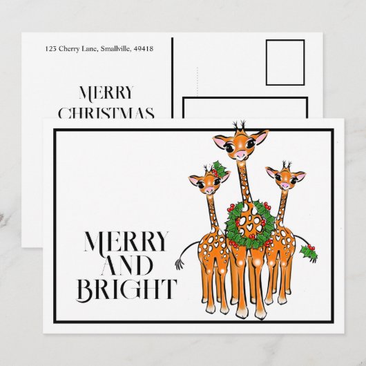 Feestieve vakantiegranen | rode groene borstkreep kaart (Voorkant / Achterkant)