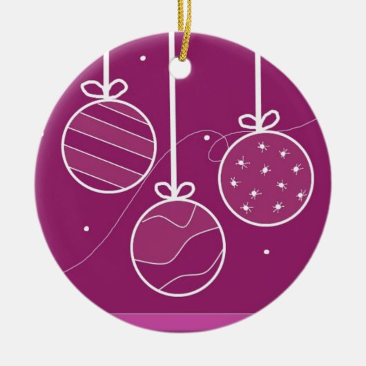 Feestieve vakantieverval keramisch ornament (Voorkant)