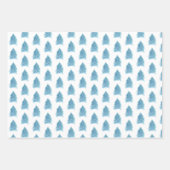 Feestive Blue Kersttree Waterverf Holiday Inpakpapier Vel (Voorkant 3)