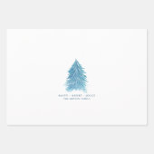 Feestive Blue Kersttree Waterverf Holiday Inpakpapier Vel (Voorkant)