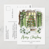 Feestive Country Holiday House kerst Corporate Briefkaart (Voorkant / Achterkant)