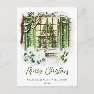 Feestive Country Holiday House kerst Corporate Briefkaart