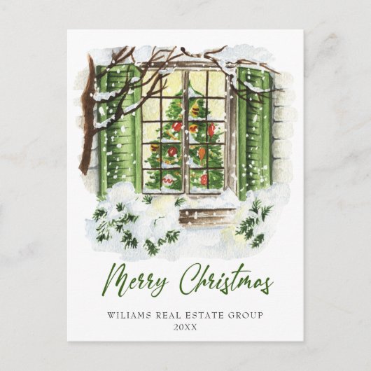 Feestive Country Holiday House kerst Corporate Briefkaart (Voorkant)